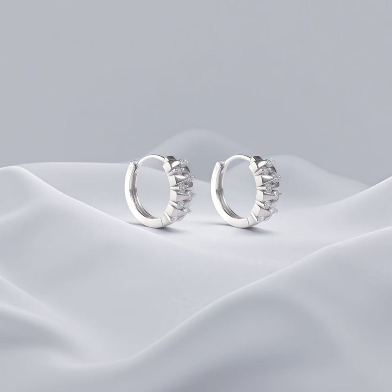 chunky cluster stone huggie hoope earrings