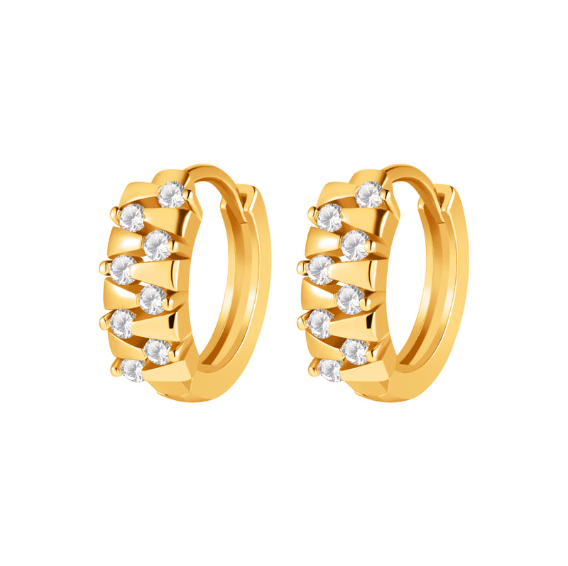 chunky cluster stone huggie hoope earrings