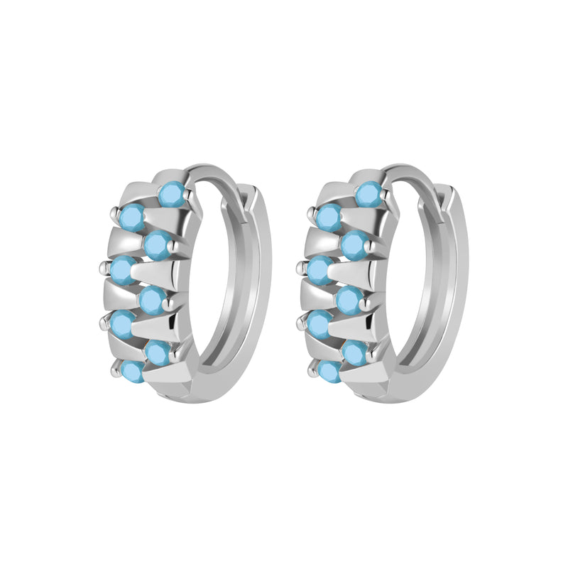 chunky cluster stone huggie hoope earrings