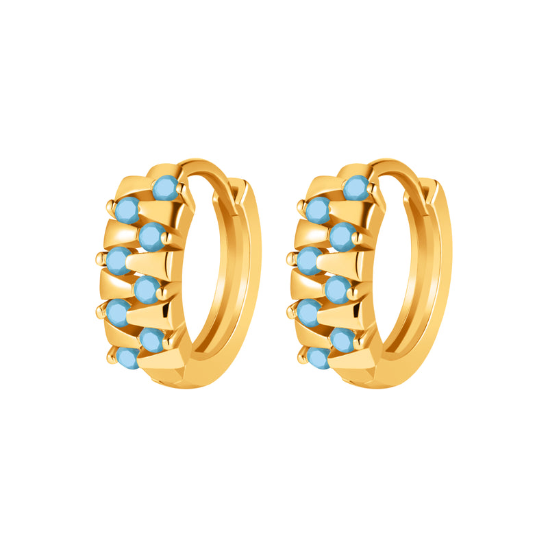 chunky cluster stone huggie hoope earrings