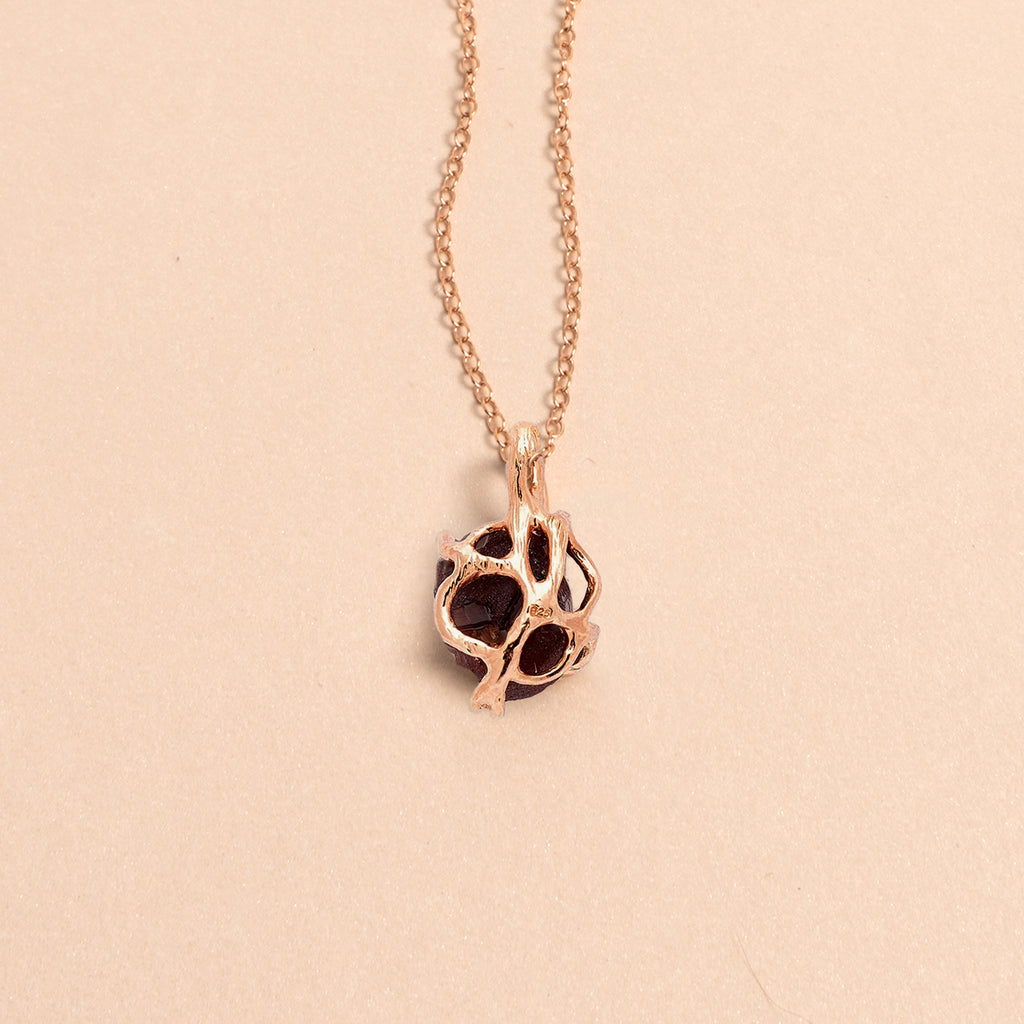 Garnet Rose Gold Necklace