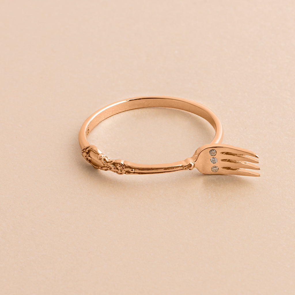 Rose Gold Fork Ring
