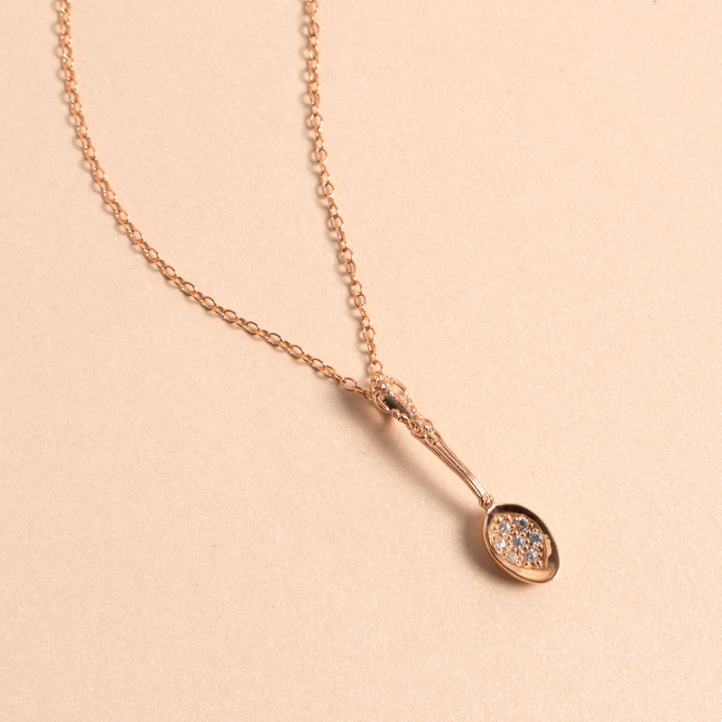 Rose Gold Spoon Necklace