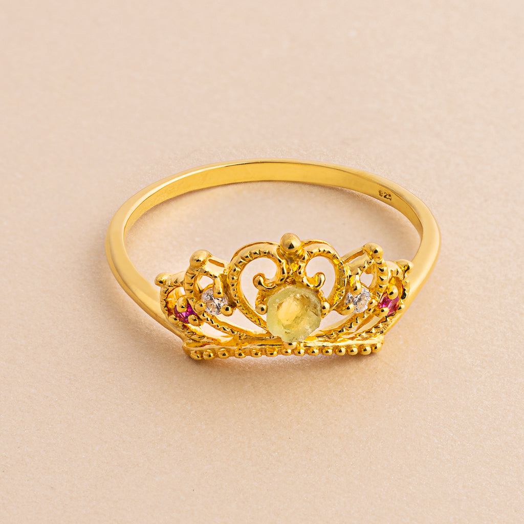 Peridot & Ruby Crown Ring