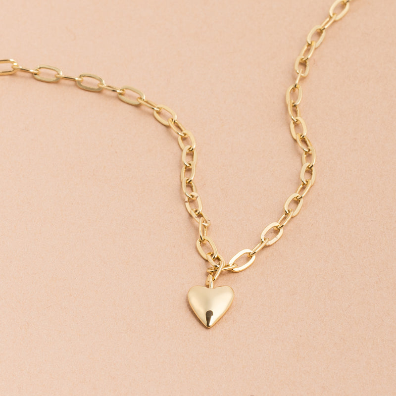 Gold Plain Heart Necklace